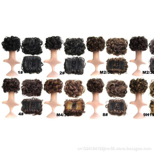 large comb clip in curly hair piece chignon updo hairpiece extension hair bun